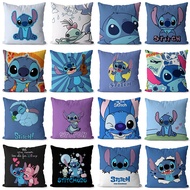 Cartoon Anime Stitch Pillow Cover Cute Blue Pillow Japanese Anime Throw Pillow Sofa Pillow Cover