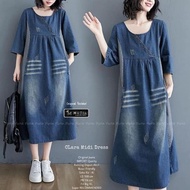 MIDI DRESS JEANS JUMBO - DRESS JEANS JUMBO OVERSIZE DRESS CASUAL