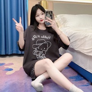 Zhu XIA Bộ bộ đồ pijamas mùa hè hello kitty dễ thương cho phụ nữ trẻ