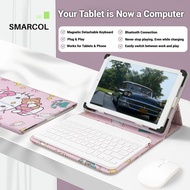 8''-11" Tablet Universal Case with Keyboard and Mouse Case with Removable Wireless Bluetooth Keyboar
