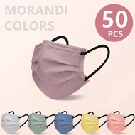 Disposable Face Masks For Women  Men Adults Face Mask 4-ply Morandi Color Elegant  Colorful Masks -