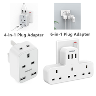 TESSAN Multi Plug with USB ,Power Adaptor USB Charger Power Socket USB Adapter Shaver Plug Wall Charger Extension Socket with 2 AC Outlets and 3 USB Ports 3250W,13A USB Plug Adapter Power Extender Wall Charger for Home, Office,Travel, Kitch