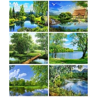 RUOPOTY 60x75cm/50x65cm/40x50cm Frame Wall Art Painting By Numbers Tree Picture DIY Frame Drawing Co