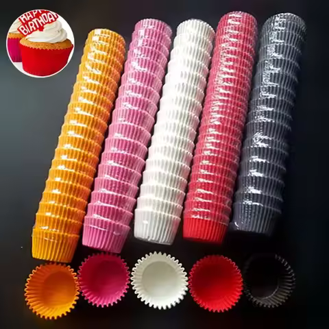 1000Pcs Mini Size Chocalate Paper Liners Baking Muffin Cake Cups Forms Cupcake Cases Solid Color Par