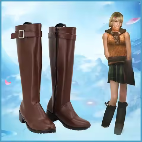 Game Anime Cosplay Shoes Ashley Graham Resident Evil Boots Halloween Costume Accessories Props Made
