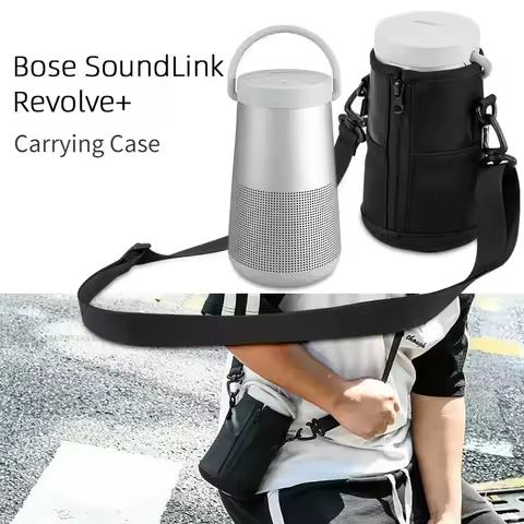 Travel Carrying Case for Bose SoundLink Revolve+ Bluetooth Speaker Mesh Speaker Cover Bag with Adjus