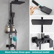 Black Digital Display Pressurized Shower Head Household Bathroom Thermostatic Rain Shower Button Sho