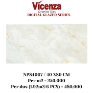 Keramik Granit Granite Tile Lantai Dinding Digital Glazed 40x80 White