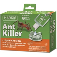 Harris Ant Killer, 3oz Liquid Borax Poison Value Pack Includes 9 Bait Trays