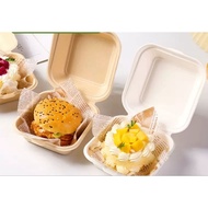 RD (10pcs) Bagasse Box Cake Box 6inch Bento Box Burger Box