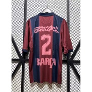 00-01 Fans Version Bar x Cactus Jack Retro 2000 2001 Barcelona Skeleton Remake Soccer Football Jerse