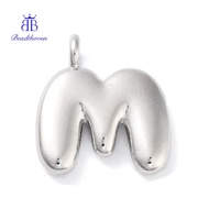 1pc Rack Plating Brass Balloon Letter Pendants Cadmium Free Lead Free Long-Lasting Letter M 18x16.5x