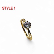 original 375 gold ziconia stone ring Emas 375/9k cincin permata bajet