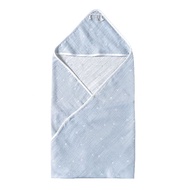 10mois 天絲-十字星彩三層紗布包巾 天空藍