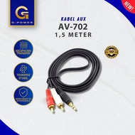 G-POWER AV-702 Audio Cable – 3.5mm to 2 RCA AUX Jack | Gold Plated | Thick & Clear Cable