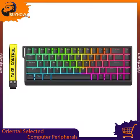 He65 Zuoya Gaming Mechanical Keyboard Hot Swappable Magnetic Switch Compact Keyboard Rgb Backlit E-S