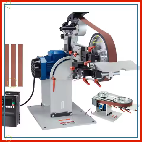 72x2-Inch Variable Speed Belt Sander Grinder, 1500W Motor with VFD, Includes 3 Moulds & Belts for Me