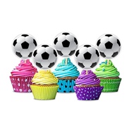 24pcs football soccer cupcake topper