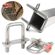 BEAUTY 2Sets Square Clamp, Iron Right Angle U-bolt Pipe U-clamp, Screw M6 With Baffle Squa Bolt
