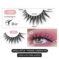 Fake eyelashes belum termasuk lem extension bulu mata palsu curl warna hitam tebal panjang dan lenti