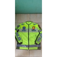 Hand-embroidered police mesh/ mesh jacket