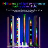 GOOJODOQ Lampu LED RGB Bar Strip Spectrum Audio Indicator Music Sound Control Lamp Music Atmosphere 