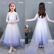 Dress For Kids Girl Frozen 2 Elsa Princess Costume Summer Baby Toddler Clothes Snow Queen Gown Snowflake Costumes Wig Crown Accessories Wedding Party Dresses For Kid Girls