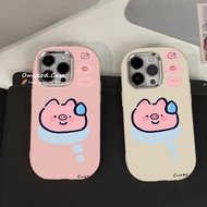 Cute Sweating Pig Casing for Infinix Smart9 8 7 Hot 50 30i 30 Play Note 40 Pro RS4 P55 Tecno Spark G