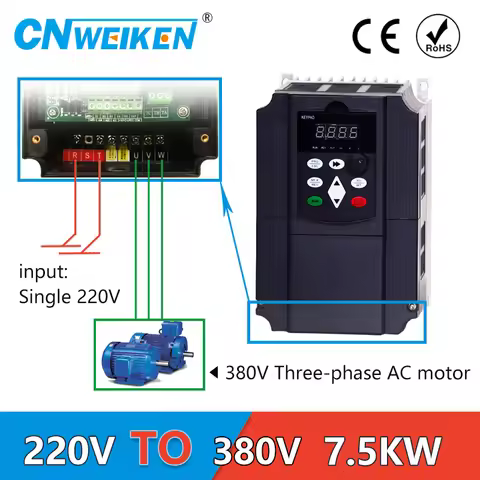 frequency inverter 220V to AC 380V 7500W 3 phase output speed controller 50HZ 60HZ VFD Converter for