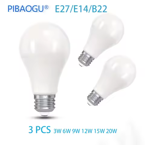 3PCS LED Light Bulb 220V 3W 6W 9W 12W 15W 20W Energy Efficient LED Light Bulb E27 E14 B22 No Dimmabl