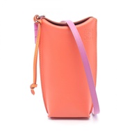 【二手，B級】 LOEWE GATE POCKET 單肩包，紫色/橙色皮革，女士，二手 B級