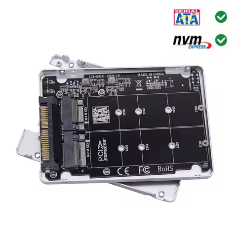 OULLX M.2 NVMe NGFF Dual Protocol To U.2 SFF-8639 High Speed Hard Disk Case Inline SSD Solid State E