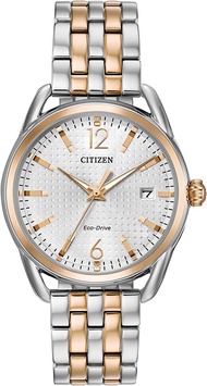 Citizen Eco-Drive Casual Womens Watch, Stainless Steel Two-Tone Bracelet, Silver Dial