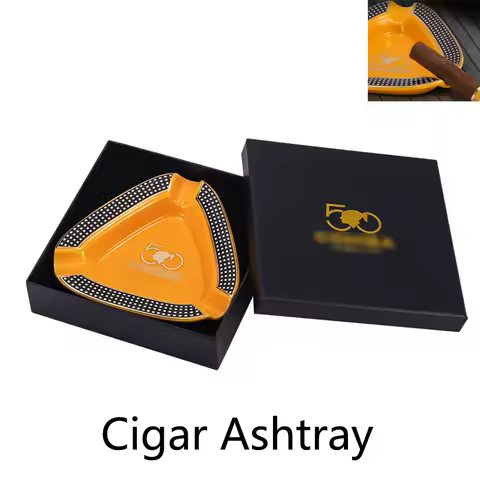 Creative Triangle Cigar Ashtray Portable Three Cigarette Slot Cigarette Cigar Rack Ceramic Ashtray S