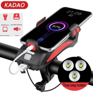 KADAO Bicycle mobile phone holder with horn headlight 4-in-1 multifunctional bicycle phone holder with power bank
