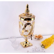 Glass Drink Water Dispenser Beautiful and luxurious Capodimonte 5L (gold/Clear) gold
