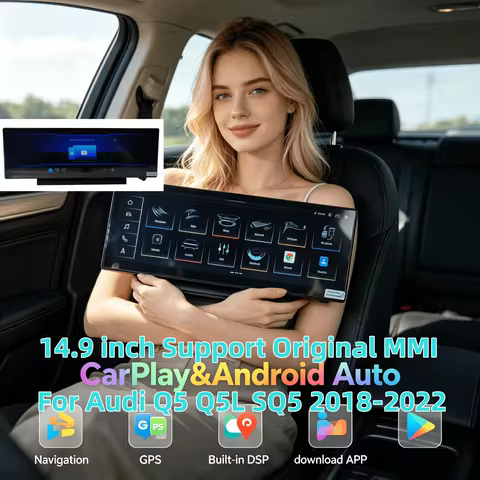 H 14.9" Android Screen For Audi Q5 Q5L SQ5 2018-2022 CarPlay Auto Stereo Car Radio GPS Multimedia Vi