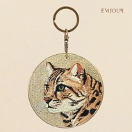 EMJOUR Double-Sided Embroidery Charm-Shihu | Animal Conservation Souvenir Gift Key Ring Bag Accessor