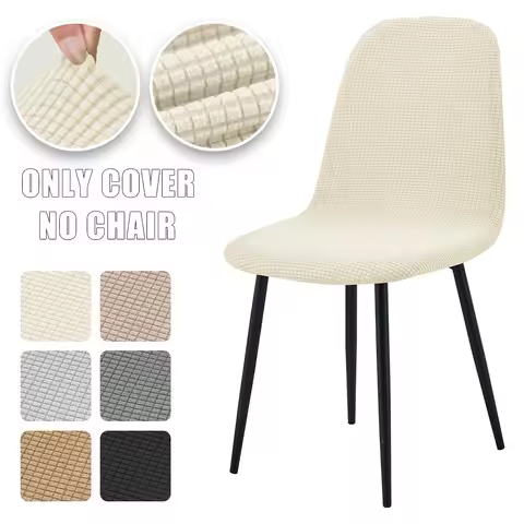 Waffle Jacquard Eames Chair Cover 1pc Soft Polar Fleece Bar Chair Cover Dining Room Home Decor Washa