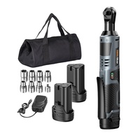 12V  3/8 inch 40 Nm Power Cordless Ratchet Wrench Set, 30 Ft-lbs Power Ratchet Tool Kit ,200RPM with
