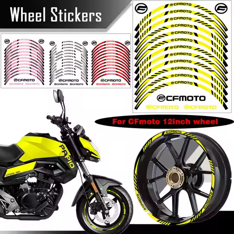For CFMOTO Wheel Hub Wheel Rim Sticker Reflective Decal 12 Inches Hub Cfmoto St Papio Cf125/-2/-3 Mo