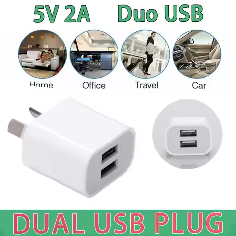 1/2/3/5/10/20Pcs Dual USB AU Wall Charger Adapter 5V2A Australian Plug Travel Charger Block for Mobi