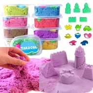 1 kg of TAKACOL kinetic sand with play mold included in the box, sand is flexible, non-sticky, safe 