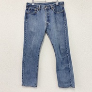 Levi's 501 牛仔褲，紐帶門襟，靛藍色，W32 碼，古著。