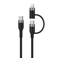 Ecily loại USB C 2 trong 1 cáp cho i-Phone 15 12 11 Pro Max XS XR 8 7 Ios MacBook SAM-SUNG Xiaomi Đi