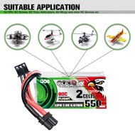 Eagle Krypton CODDAR 550mAh 2S 7.4V 80C Dron Sayap Tetap FPV Bateri Litium Kadar Tinggi