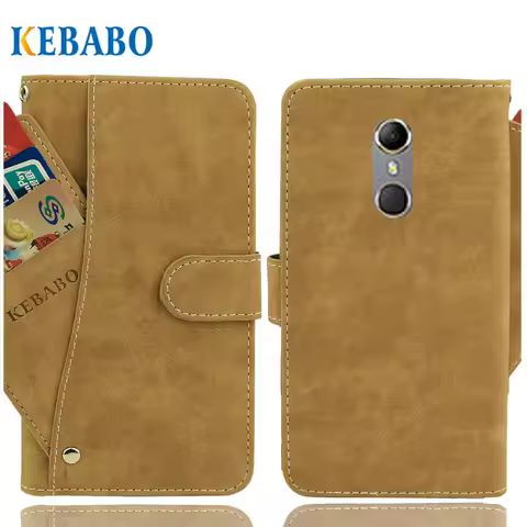 Vintage Leather Wallet Vodafone Smart N9 Case 5.5" Flip Luxury 3 Front Card Slots Cover Magnet Stand