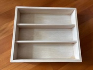 Cutlery tray 實木三格餐具收納盒廚房抽屜收納盒3個隔層，多用途家庭收納wood cutlery tray flatware organizer