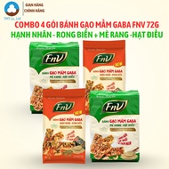 Combo of 4 packs of GABA FnV Sprouted Rice Cakes 72g, two flavors