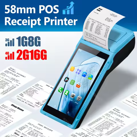 3G 4G Android PDA Handheld POS Terminal With 58mm Thermal Printer Bluetooth WiFi 5.5 Inch Touch Scre